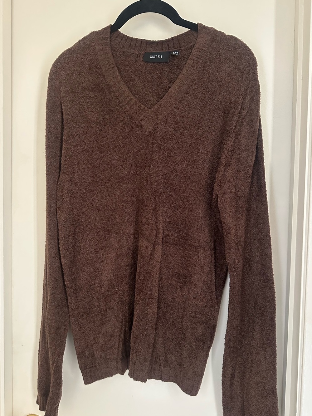 Women's Brown V-Neck Sweater